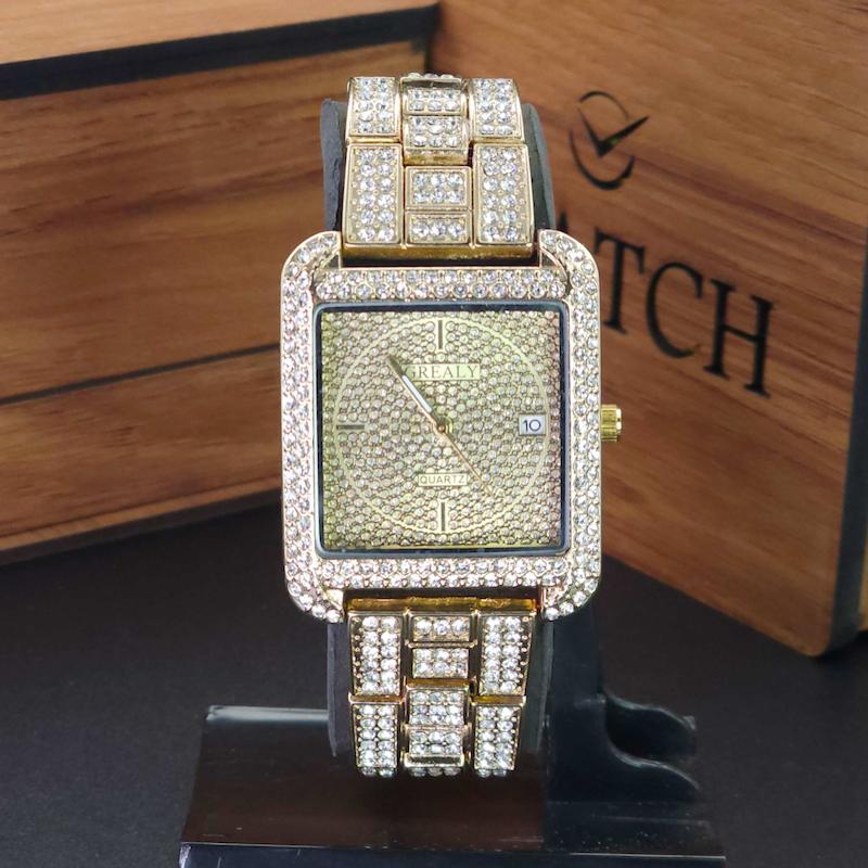 ساعت مچی مردانه و زنانه گریلی فول نگین Grealy با موتور کوارتز کد 4710