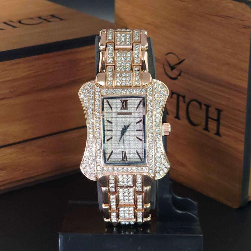 ساعت مچی مردانه و زنانه گریلی فول نگین Grealy با موتور کوارتز کد 4712