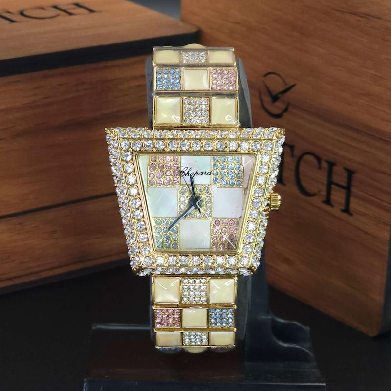 ساعت مچی مردانه و زنانه چوپارد فول نگین Chopard A719 با موتور کوارتز کد 4714