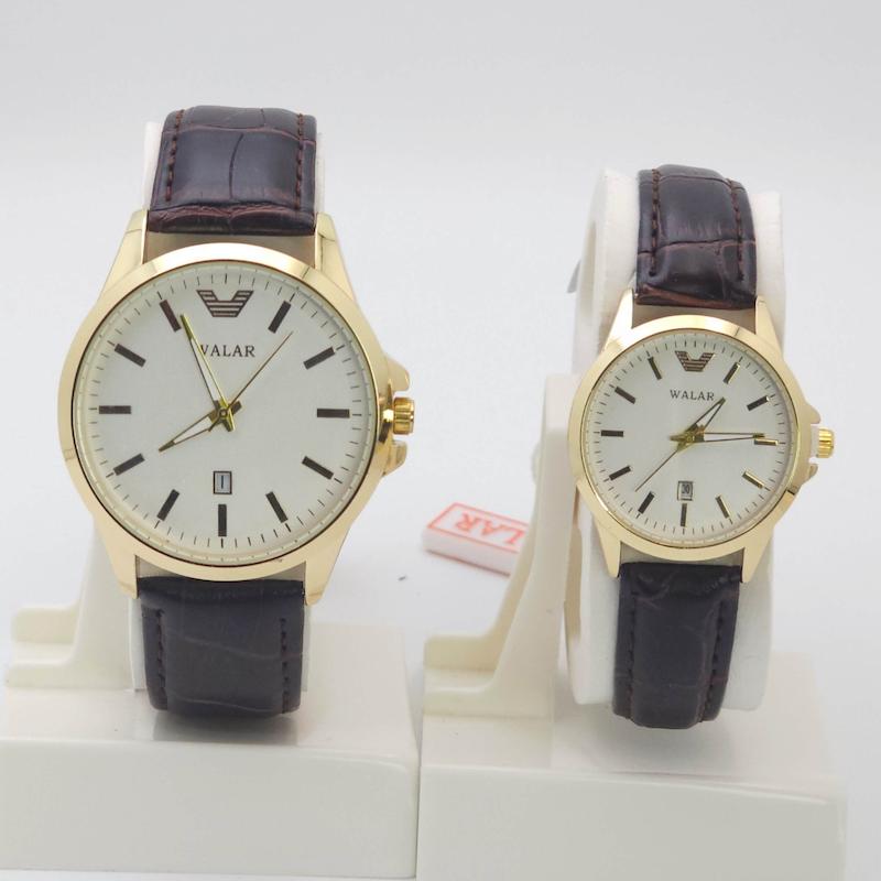 ساعت مچی ست مردانه و زنانه والار Walar با موتور کوارتز و تاریخ دار کد 4725