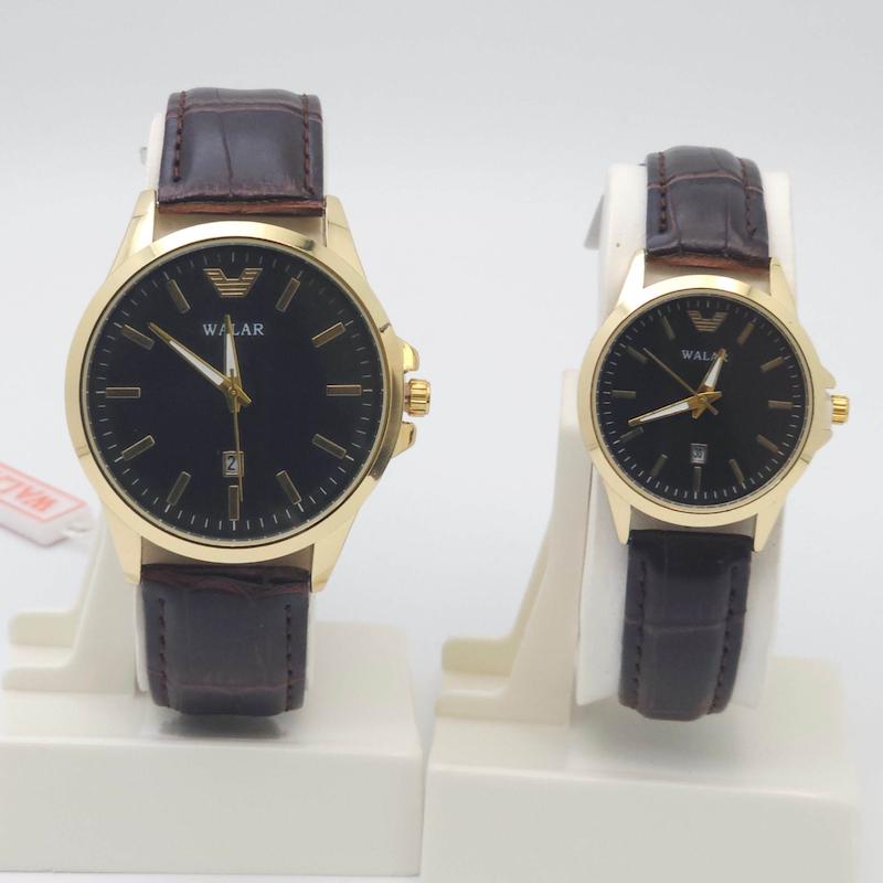 ساعت مچی ست مردانه و زنانه والار Walar با موتور کوارتز و تاریخ دار کد 4728