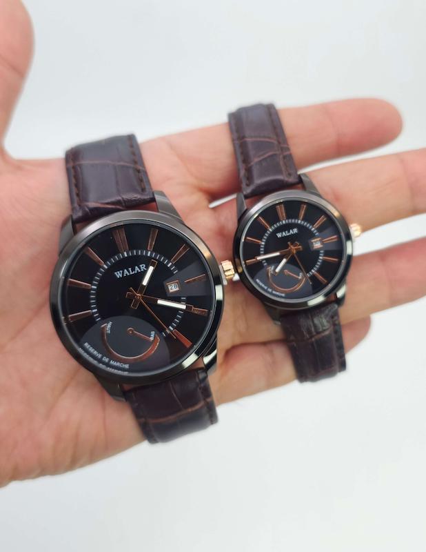 ساعت مچی ست مردانه و زنانه والار Walar با موتور کوارتز و تاریخ دار کد 4729