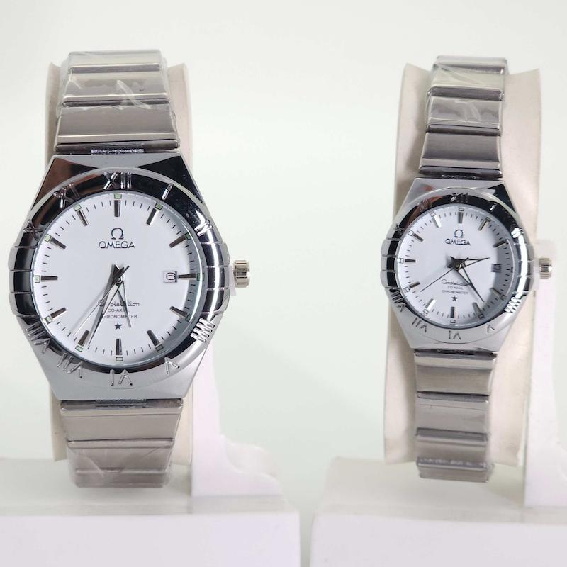 ساعت مچی ست مردانه و زنانه امگا Omega 6015 تاریخ دار با قفل پروانه ای کد 4733