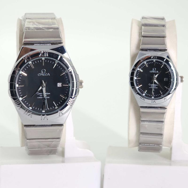 ساعت مچی ست مردانه و زنانه امگا Omega 6015 تاریخ دار با قفل پروانه ای کد 4735