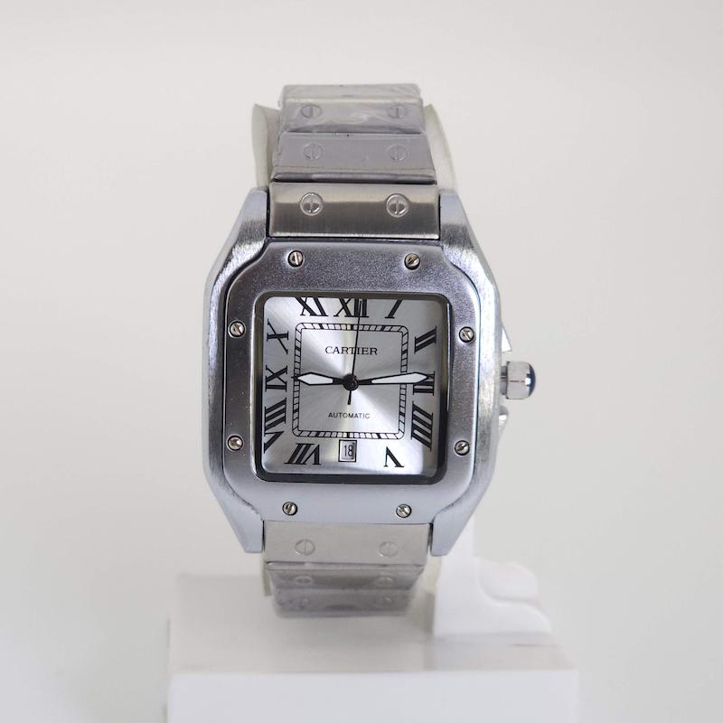 ساعت مچی مردانه کارتیر Cartier 4072 تاریخ دار با اعداد یونانی و موتور کوارتز کد 4748