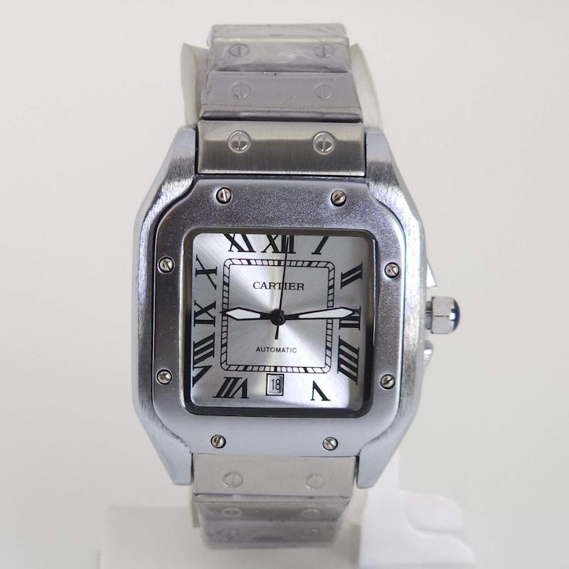 ساعت مچی مردانه کارتیر Cartier 4072 تاریخ دار با اعداد یونانی و موتور کوارتز کد 4748