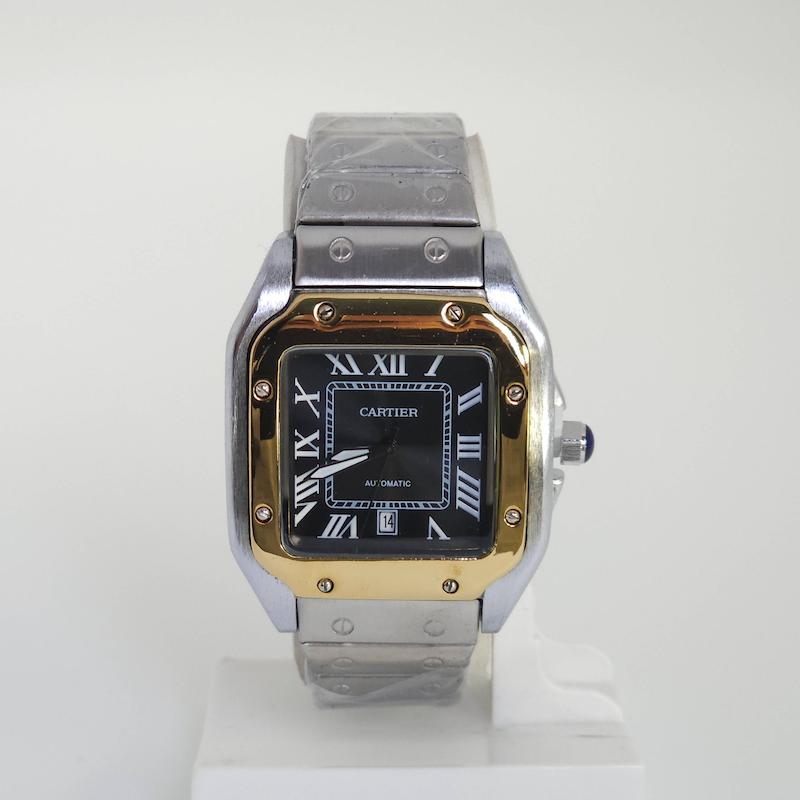 ساعت مچی مردانه کارتیر Cartier 4072 تاریخ دار با اعداد یونانی و موتور کوارتز کد 4749