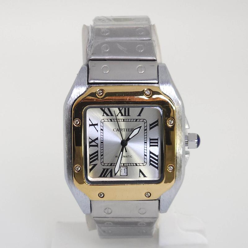 ساعت مچی مردانه کارتیر Cartier 4072 تاریخ دار با اعداد یونانی و موتور کوارتز کد 4750