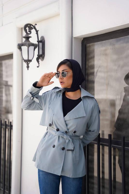 بارانی زنانه مدل ۴ دکمه قد ۸۰ آستردار