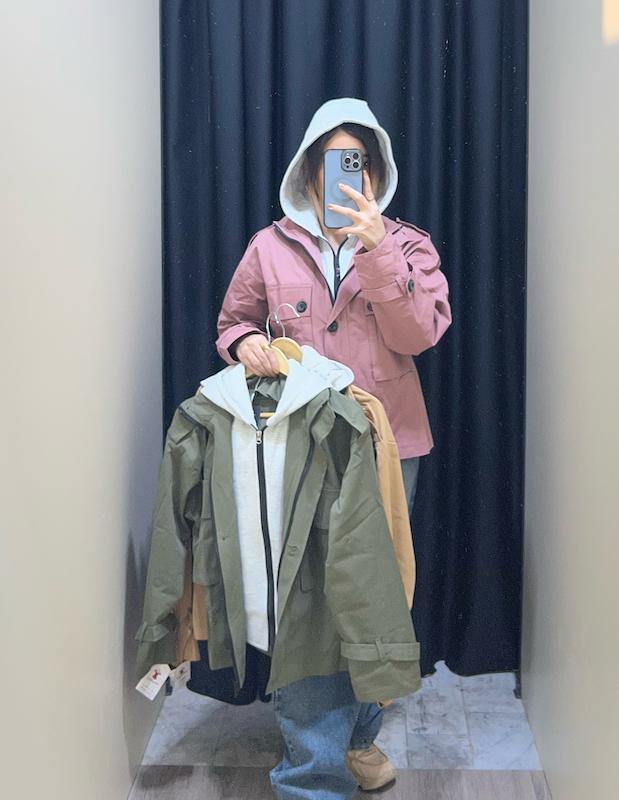 بارانی زنانه ترکیبی کلاه دورس مدل مموری قد ۶۰