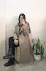 بارانی بلند زنانه ترکیبی کتان و میله ای قد ۱۲۰