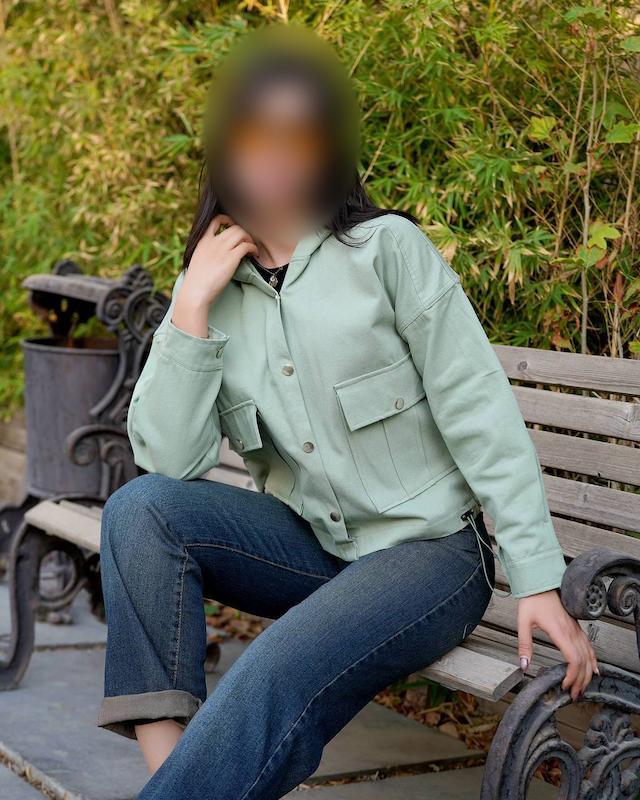 بامبر ژاکت زنانه کلاهدار جنس کتان قد ۵۵