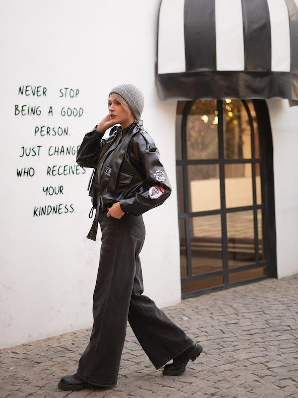 کت چرم مارکدار