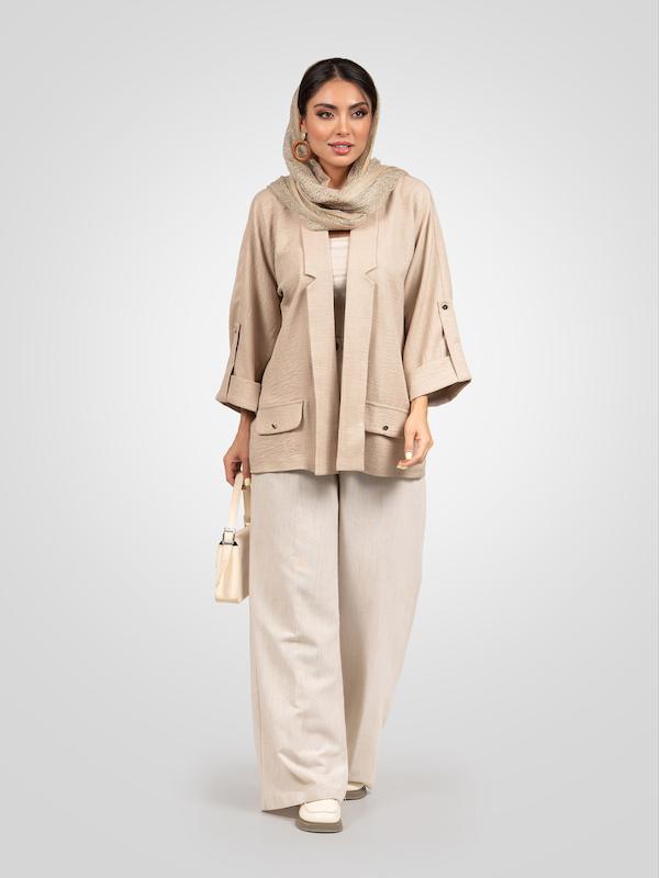 مانتو شومیزی شانتون دو جیب تابستانی