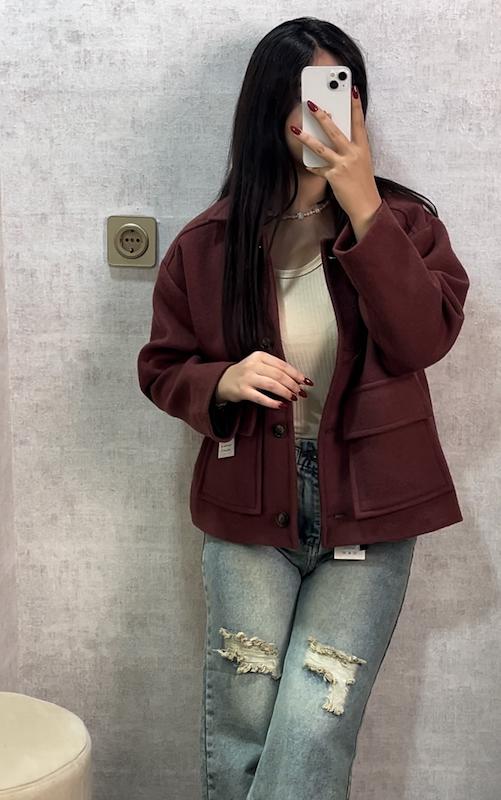 شکت پشمی فوتر زنانه مدل ۲ جیب قد ۶۰