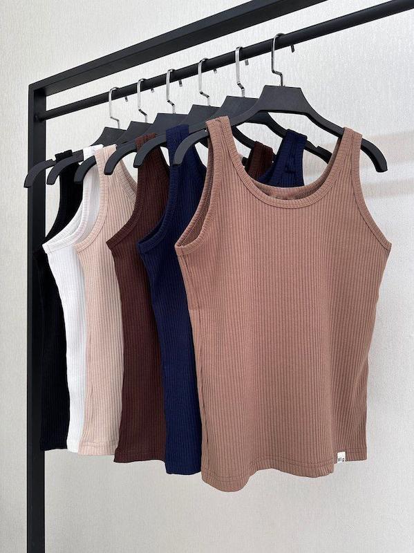 تاپ رکابی زنانه پنبه کبریتی یقه گرد قد ۶۰