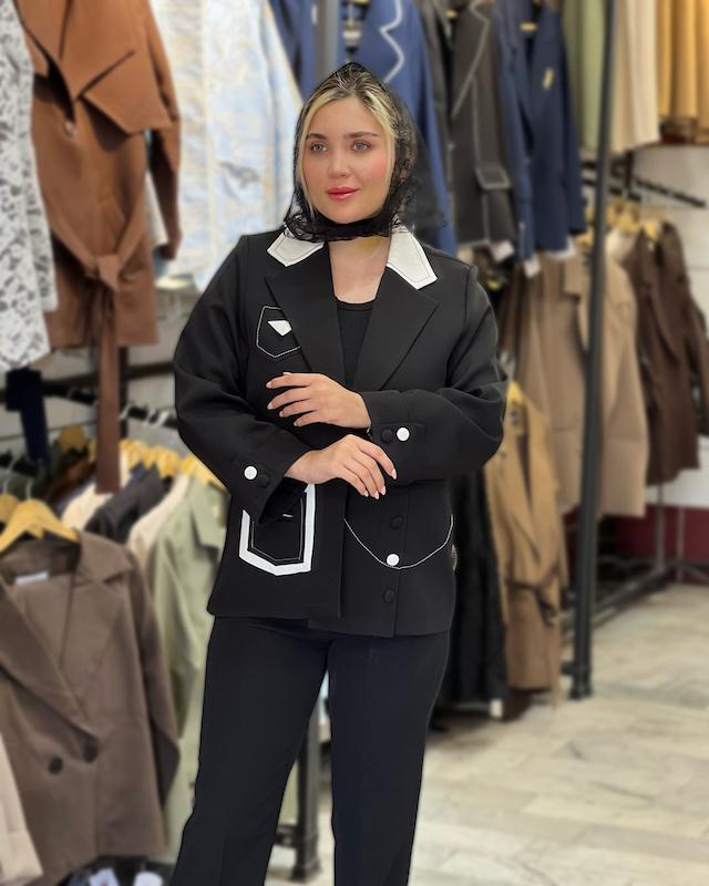 کت تکی زنانه دیور دو رنگ جنس کارتیر