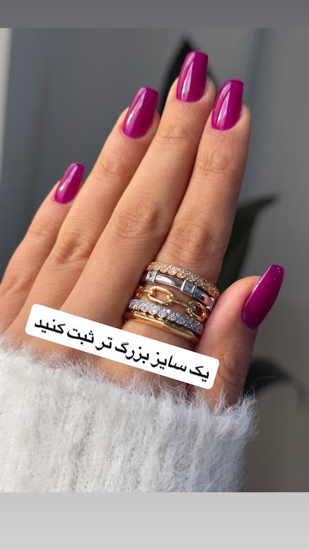 انگشتر پورتوفینو دو رنگ نگین دار
