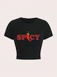 کراپ تیشرت مشکی فلفلی spicy