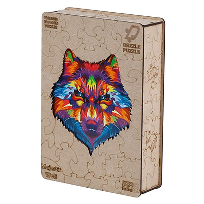 پازل چوبی گرگ جادویی (majestic wolf) | مدل Dazzle Puzzle