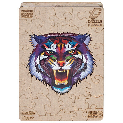 پازل چوبی ببر باوقار (Gentle Tiger) | مدل Dazzle Puzzle