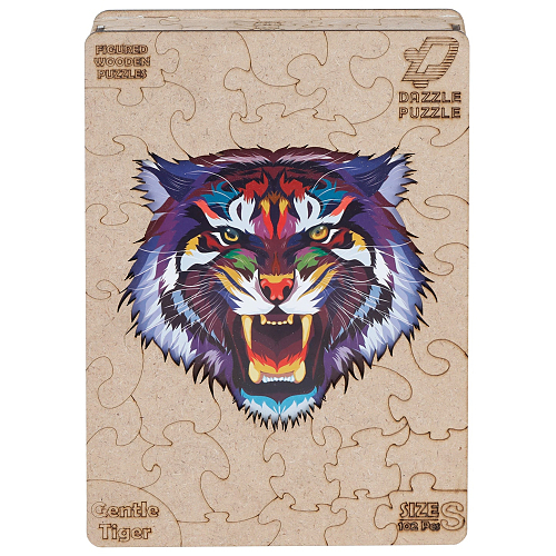 پازل چوبی ببر باوقار (Gentle Tiger) | مدل Dazzle Puzzle