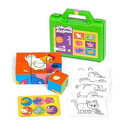 مکعب های تصویری (حیوانات) 6 مکعب | مدل با فرزندان