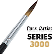قلم‌ مو گرد دسته بلند GOLD پارس آرتیست (کد 3000) سایز 9 | PARS ARTIST 