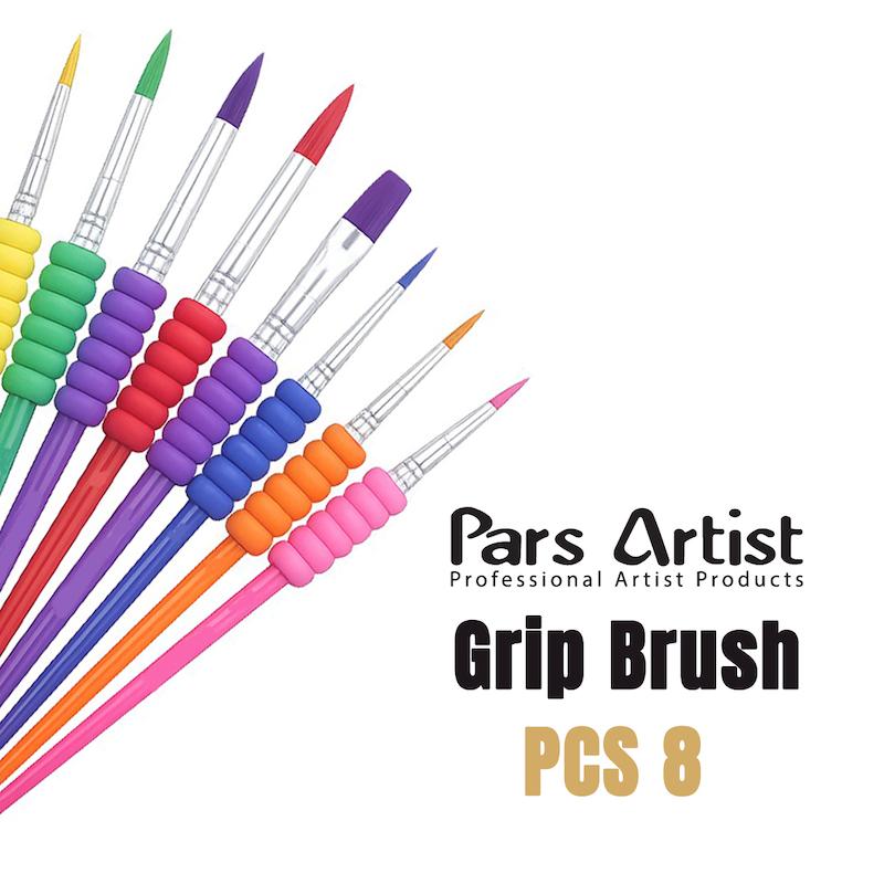 ست قلم مو گریپ دار پارس آرتیست (8 عددی) | PARS ARTIST