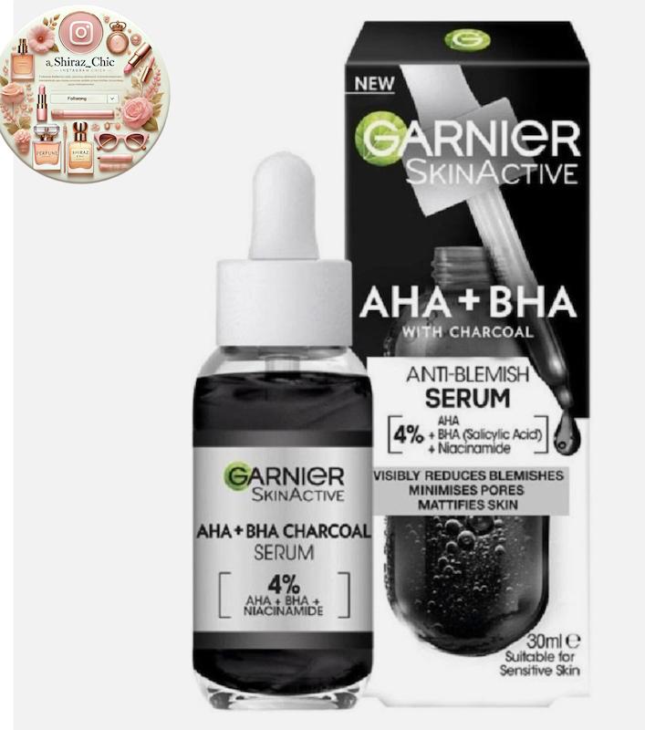 سرم زغال گارنیر AHA + BHA Charcoal اصل فرانسه