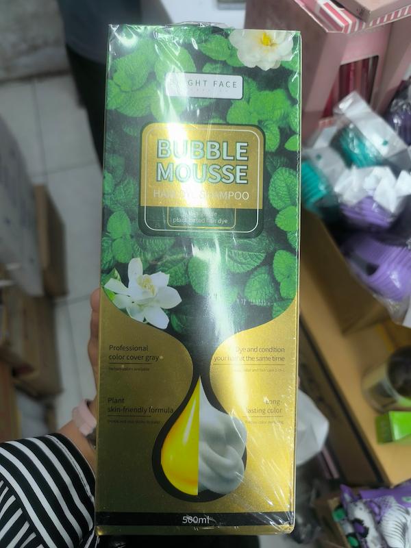 شامپو رنگ گیاهی بابل موس اورجینال مشکی bubbel mousse مدل برایت فیس Bright Face 