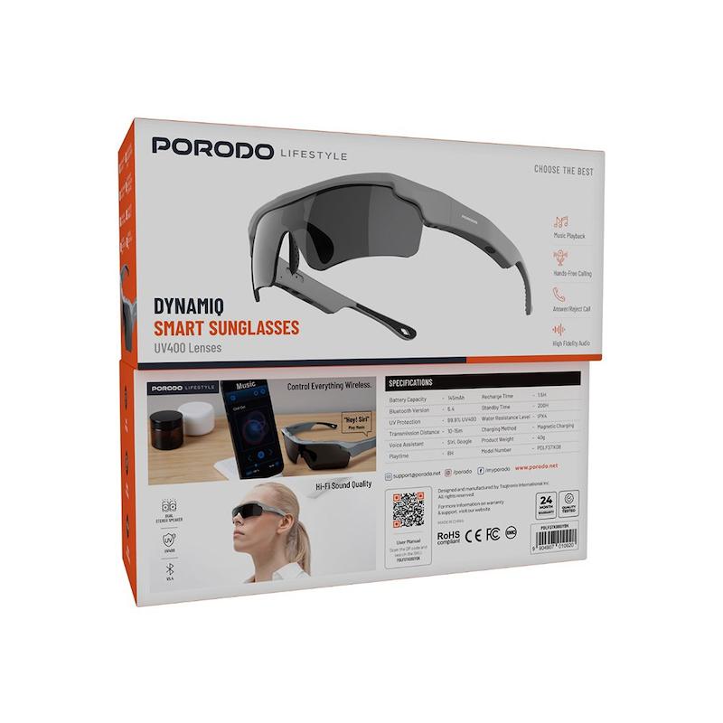 Porodo Lifestyle Bluetooth Smart Glass - Gray & Black
