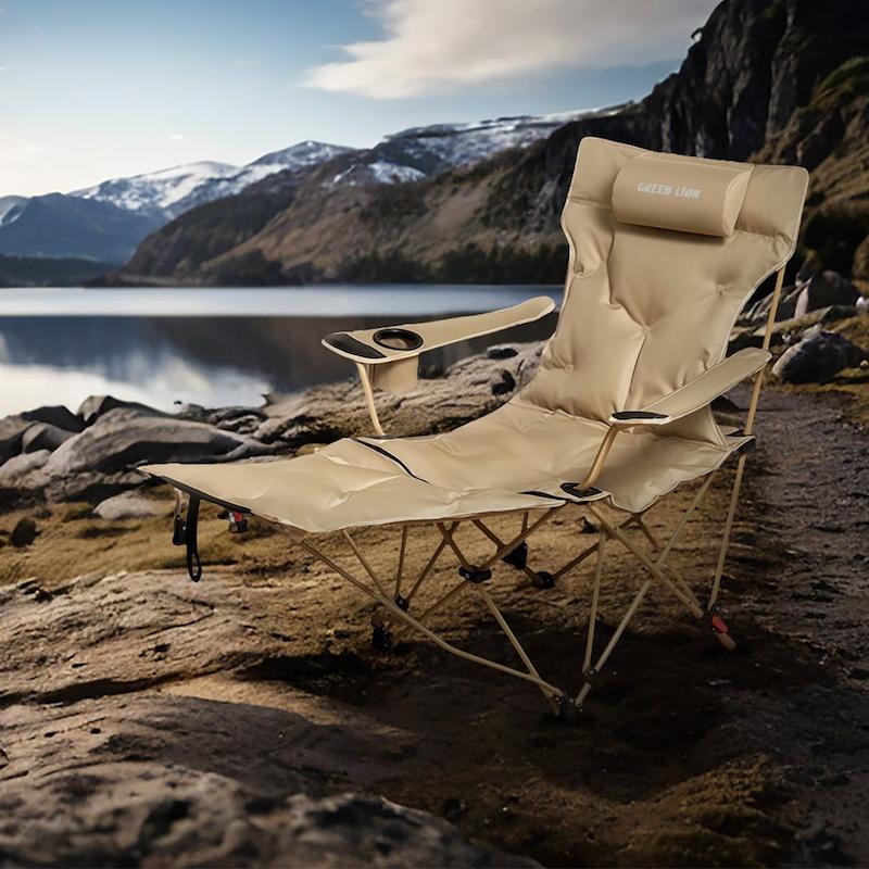 Green Lion Vestro Camping Chair with Foam - Beige