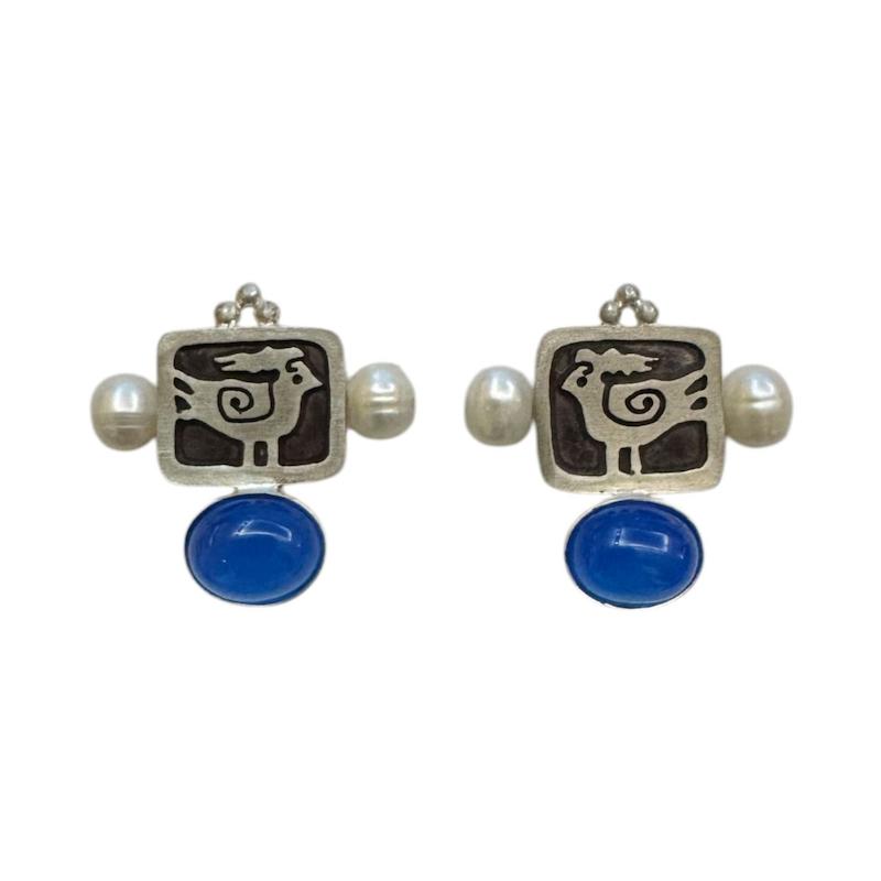 گوشواره مرغ کاکل بلا نقره