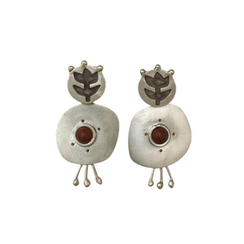 گوشواره گل گلاره نقره