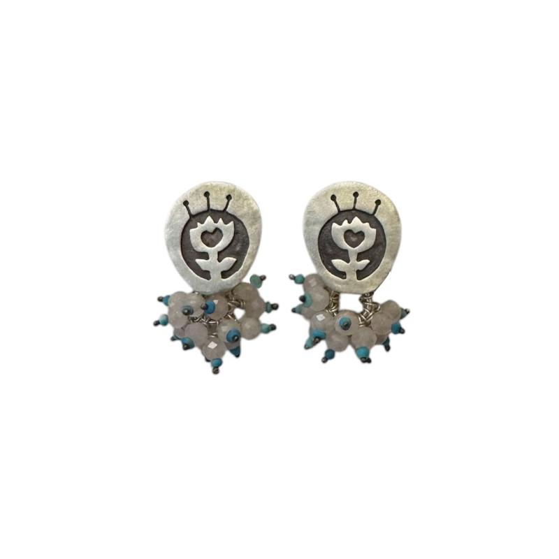 گوشواره گل لاله نقره