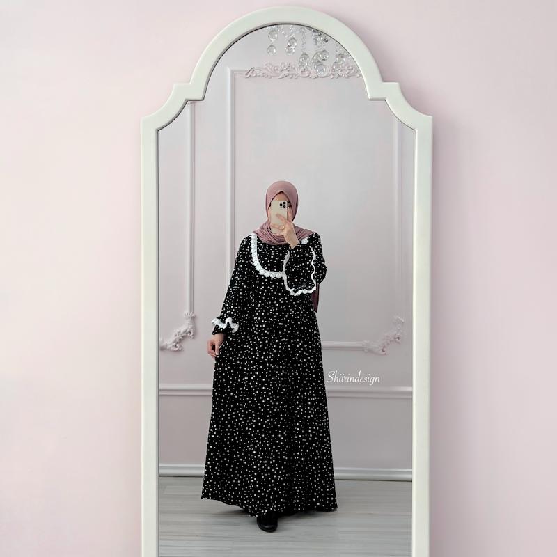 عبا مشکی خالخالی
