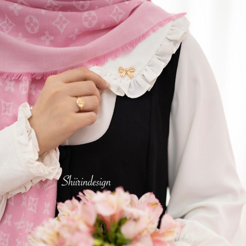 شومیز سفید یقه پاپیونی