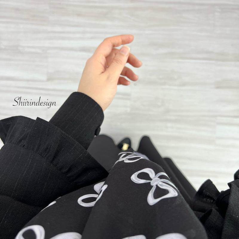 عبا مشکی آستین کلوش
