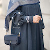 عبا جین گلدوزی سرمه ای