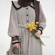 پیراهن چهارخونه قهوه ای
