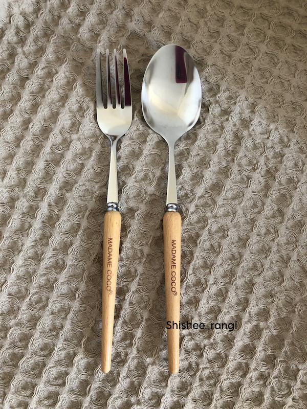 قاشق چنگال دسته بامبو