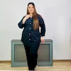 شومیز نخ روسی مشکی کد 1016