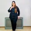 شومیز نخ روسی مشکی کد 1016