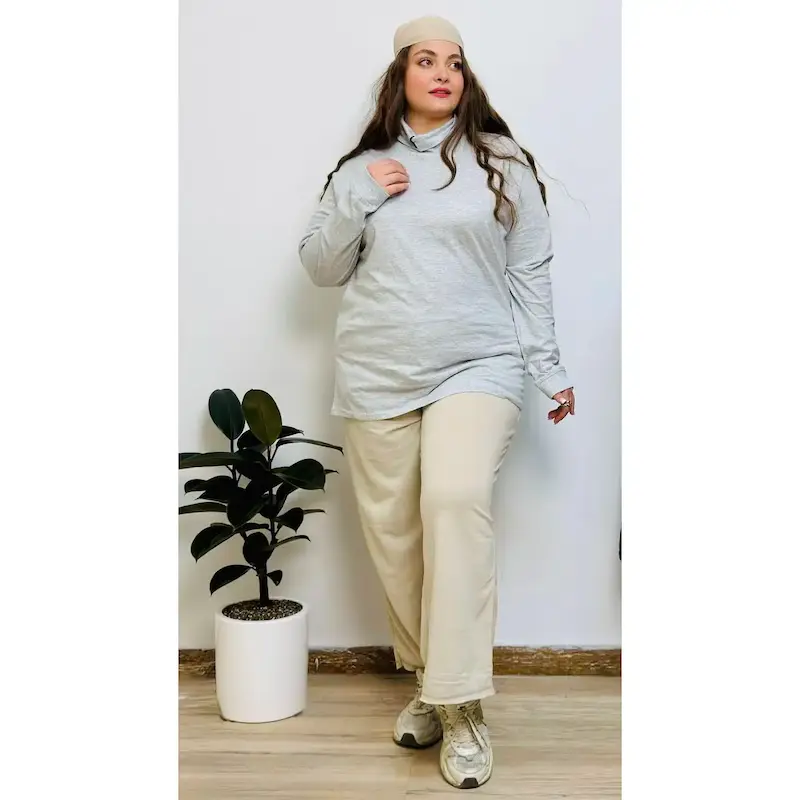 بلوز یقه اسکی بهاره ملانژ