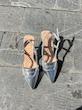 کفش پاشنه زارا  ZARA پشت بند رنگ نقره ای سایز 37 تا 40