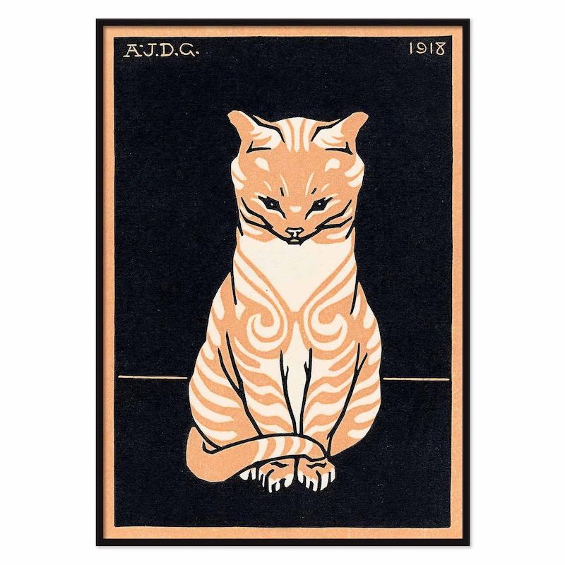 Orange Seated cat تابلو