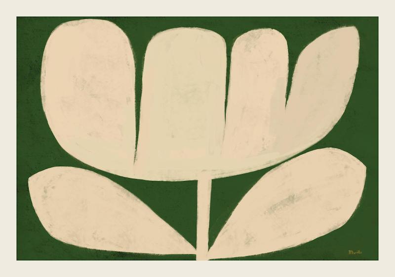  Flower on Green Print