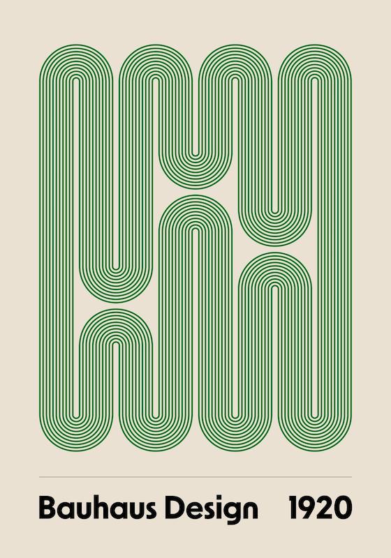 Bauhaus Design Swirls Print