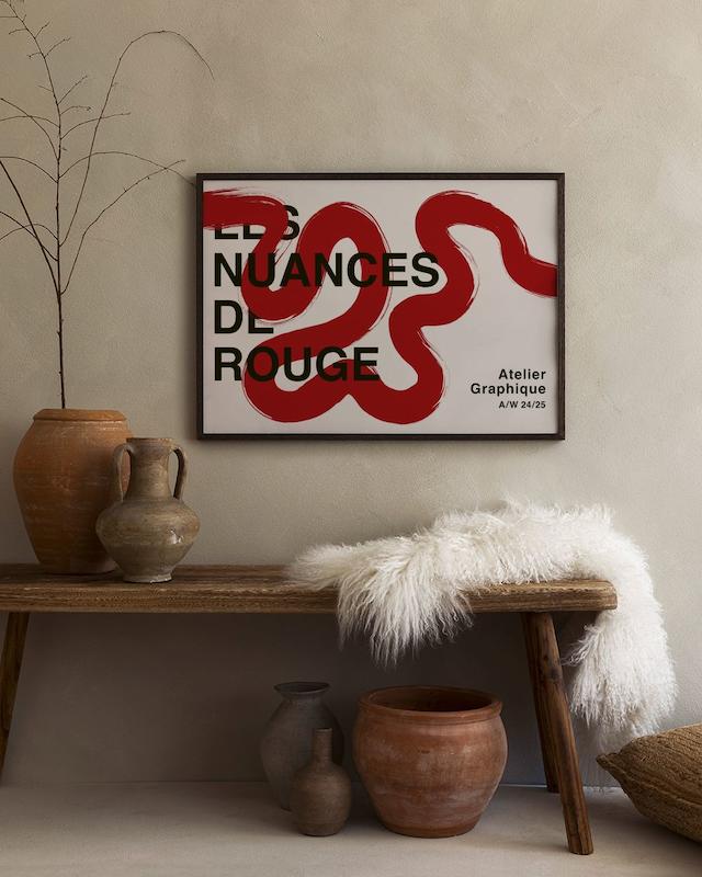 Les Nuances De Rouge Print تابلو